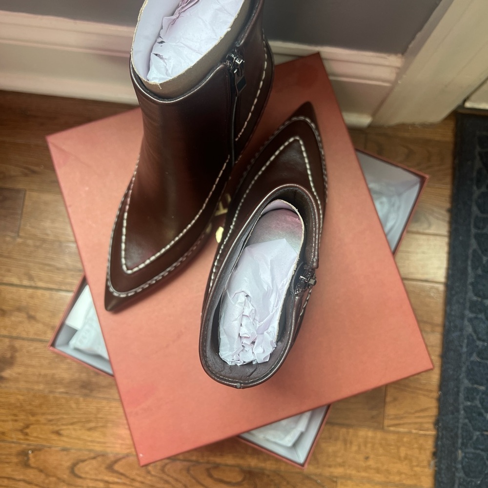 Brown Leather Booties